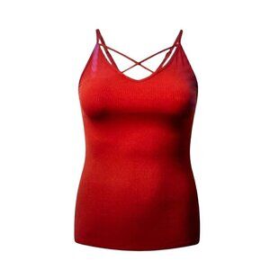 Women's Torrid 3, 3X, 22-24 Cross Front Tank Top, Shirt, Firewhirl, Brick Color